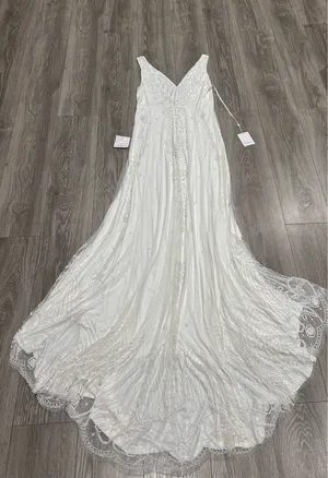 New Lulus Passionate White Beaded Sequin Mermaid Maxi Dress Size XL MSRP $318 thumbnail 8