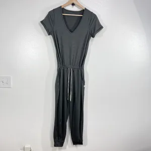 Vuori Halo Essential Jumpsuit Charcoal Gray Size Small‎ Soft Stretch Lounge Fit thumbnail 2