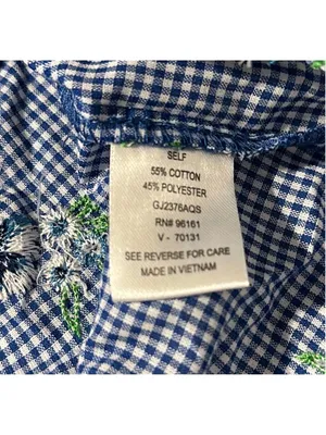 Gypsies & Moondust Ruffled Gingham Off-The-Shoulder Blouse Size L (19” PTP) NWT thumbnail 2