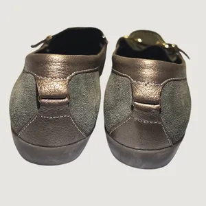Nickels Soft Loafers Womens Olive Green Suede Bronze‎ Leather Buckle Shoes 8.5 M thumbnail 5