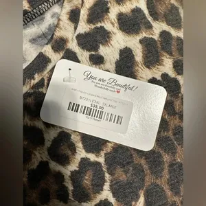 Leopard and Black Flowy Top Tunic Size 3XL NWT thumbnail 5
