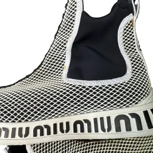 Miu Miu Crystal Mesh Slip-On Sneakers Women’s EU 39 Black White Italy thumbnail 9