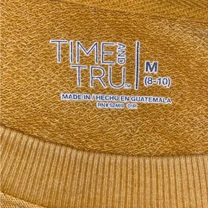 Time and Tru Mustard Yellow Crewneck Sweatshirt Medium‎ Casual Pullover Top thumbnail 4