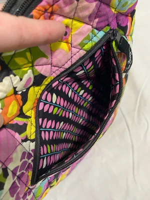 Vera Bradley Floral Quilted Crossbody Shoulder Bag Pink Purple Multicolor Zip thumbnail 8