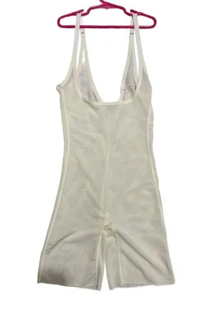 SKIMS size xs seamless sculpt mid thigh open bust bodysuit marble white nwt thumbnail 2