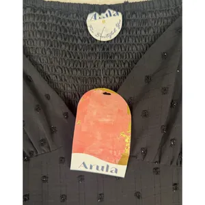 NWT Arula Dress Womens Size XXL Black Dot Smocked Puff Sleeve‎ Tiered Whimsygoth thumbnail 3