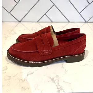 Anne Klein Emmylou Lug Sole Loafers suede maroon size 7 office everyday casual thumbnail 4