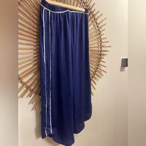 Women’s Free People Dark Blue Wide Leg Silky Pants w/ Pinstripe Elastic Waist ⭐️ thumbnail 9