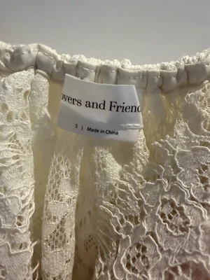 Lovers + Friends Ivory Lace Tiered Top and Skirt thumbnail 4