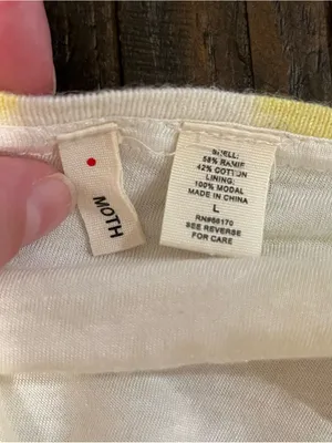 Moth by Anthropologie Yellow & White Spaghetti Strap Sundress Size L thumbnail 3