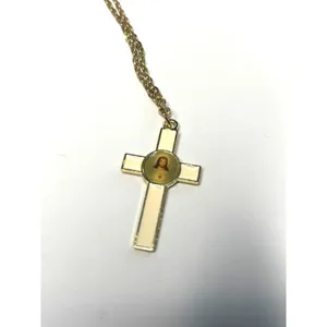 Vintage Gold-Tone Jesus Cross Pendant Necklace thumbnail 3