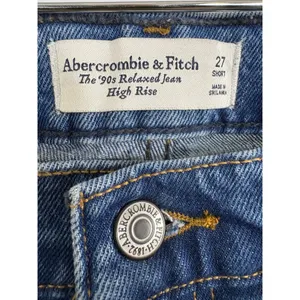 Abercrombie & Fitch 90s Relaxed Jean High Rise Blue Denim Jeans Womens Size 27 S thumbnail 3