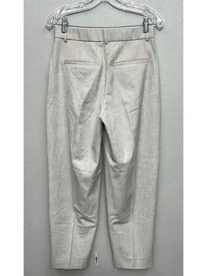Abercrombie & Fitch Trouser Pants 2 /26 Beige Tailored Ankle Pleated High Rise thumbnail 4
