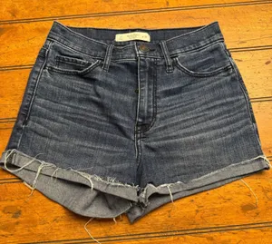 Abercrombie Fitch Denim Cutoff Shorts Distressed Cuffed Blue‎ Jeans W26 thumbnail 1