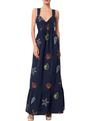Nordstrom CIEBON Trina Embellished Cotton Maxi Dress Medium New With Tags thumbnail 5