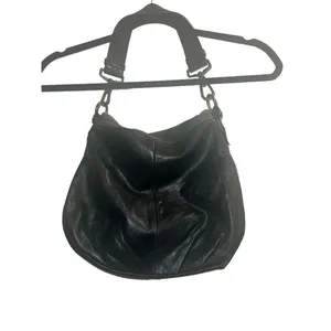 ✨Margot Natalie Soft Black Pebbled Leather Fold Over Hobo Purse✨ thumbnail 3