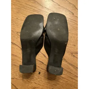 Etienne Aigner Black Leather Strappy Mule Block Heel Slip On Square Toe 8 thumbnail 5