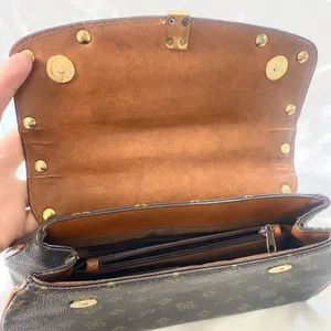 Vintage Signature Print Gold Padlock Tophandle Hand Bag / Small Bag thumbnail 6