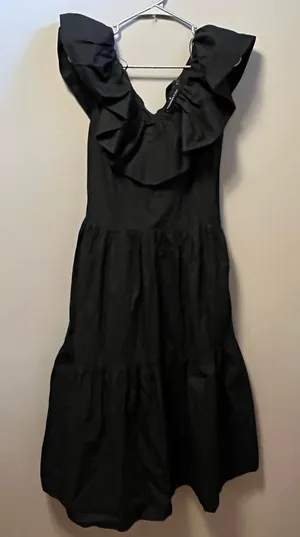 Pomander Place Tuckernuck‎ Black Tiered Ruffle Jo Dress Size XS Black thumbnail 1