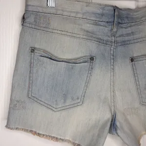 Free People Distressed Denim Shorts Light Wash thumbnail 12