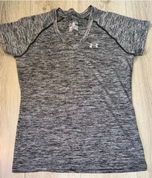 Under armour semi fitter heat gear grey black short sleeve shirt top thumbnail 1