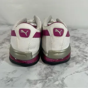 Puma Women's Turin Athletic White Pink Shoe Size 8 #559 thumbnail 3