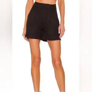 Free People Chelsea Linen Shorts‎ Black Size 0 thumbnail 2