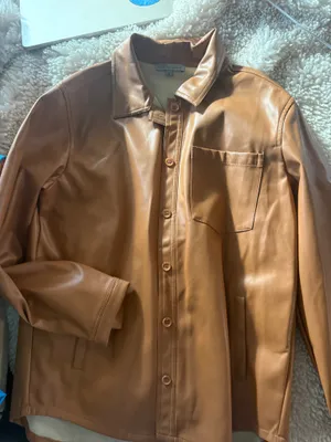 Faux leather button down Brown thumbnail 1