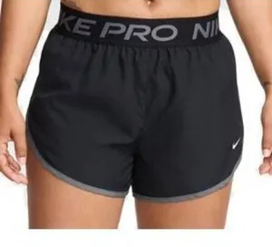 Nike Pro Dri-Fit Running Shorts Black Gray Trim Athletic Women’s Medium thumbnail 1