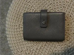 Authentic YSL Gray Pebbled Leather Key Holder with Silver Hardware thumbnail 3