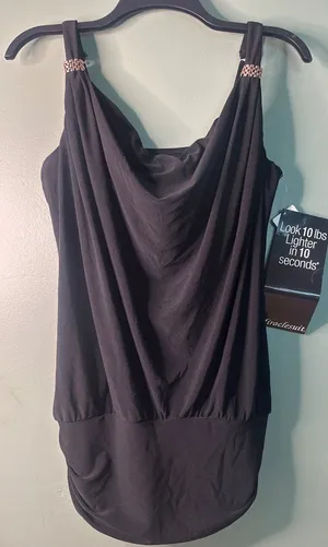Miraclesuit Women’s Size 8 Black Luxe Tankini Top NWT Slimming Swimwear resort thumbnail 1