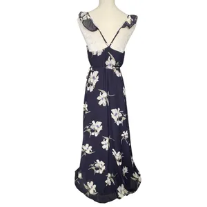 Lulus All Mine Floral Print High Low Wrap Dress Women’s Size L Navy thumbnail 7