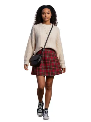 Brandy Melville Red Tartan Plaid Mini Skirt XXS 00 0 Y2K Preppy Coquette Rare thumbnail 2