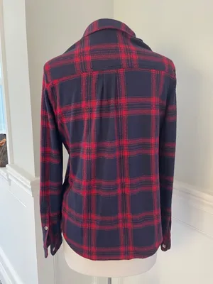Faherty Red/Blue Plaid Flannel Button Down Shirt Size S! thumbnail 6