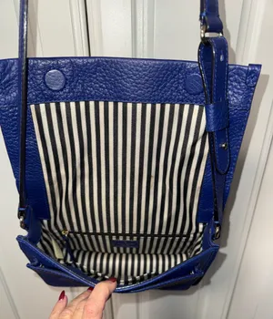 Kate Spade Royal Blue Pebbled Leather Crossbody thumbnail 3