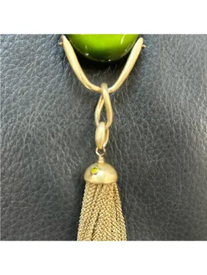 Lia Sophia Kiam Family “Elena” Green Cat’s Eye Necklace thumbnail 3