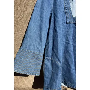 Free People Dreaming Of Denim Hendrix Tunic Oversized Women’s Sz S Denim Blue thumbnail 9