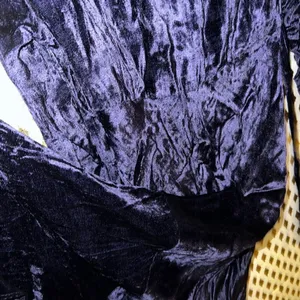 Lola P. Midnight indigo velvet vintage gown flared bottom formal dress prom wedd thumbnail 5