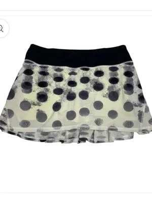 Rare Lululemon Run: Pace Setter Skirt polka dot black casual active spring thumbnail 4