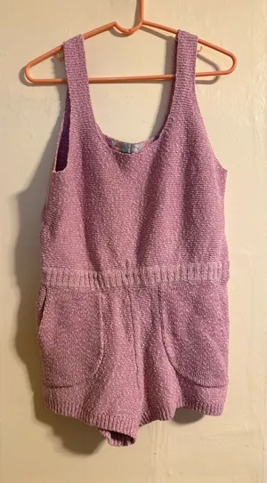 Pink knit romper large thumbnail 1