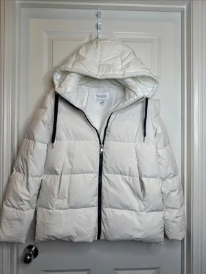 NWOT Two by Vince Camuto White Hooded Puffer winter Jacket sz Medium thumbnail 4