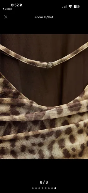 Zara Leopard-Print Ruched Midi Dress in Tan thumbnail 8