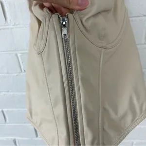 Urban Outfitters Out From Under Cream Faux Leather Halter Corset Top Size M thumbnail 6