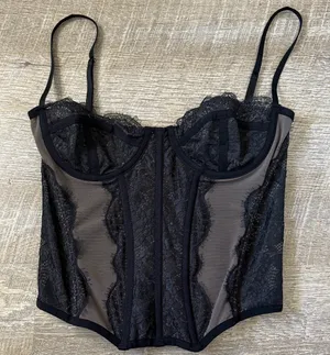 Urban Outfitters Out From Under Black Black Corset Top Size Medium thumbnail 1