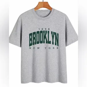 Unisex M Gray Short Sleeve Shirt Brooklyn New York Mens Women’s Top Size Medium thumbnail 1