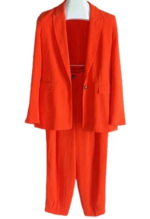 Top Shop orange ankle pant suit thumbnail 14