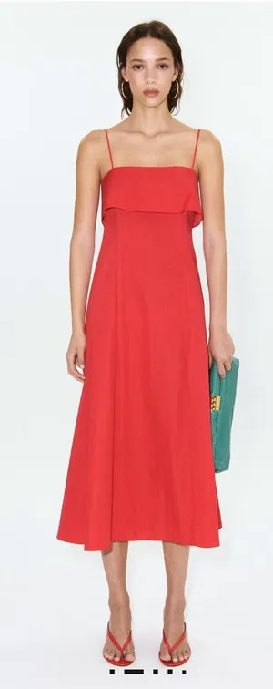 Mango Red Midi Dress thumbnail 1
