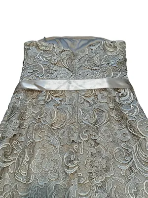 Adrianna Papell Evening Lace Strapless Cocktail Dress Satin Bow Party Event 6 thumbnail 9