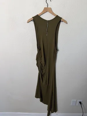 Daily Practice by Anthropologie Sleeveless Side-Ruched Dress Green Size XL thumbnail 6