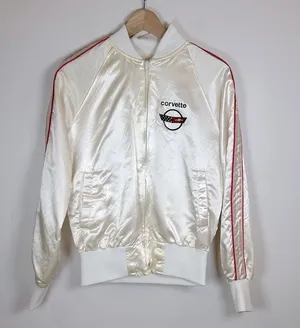 Vintage corvette racing team bomber jacket size small thumbnail 1